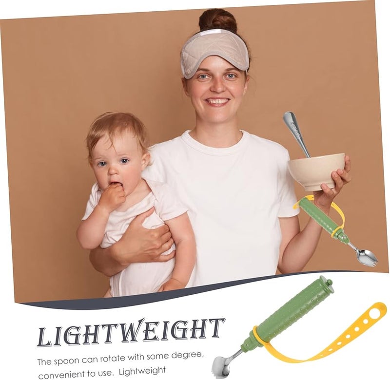 ملعقة قابلة للتعديل للأشخاص ذوي الإعاقة، أدوات مائدة محمولة بتصميم سهل التنظيف لليد - Image 3